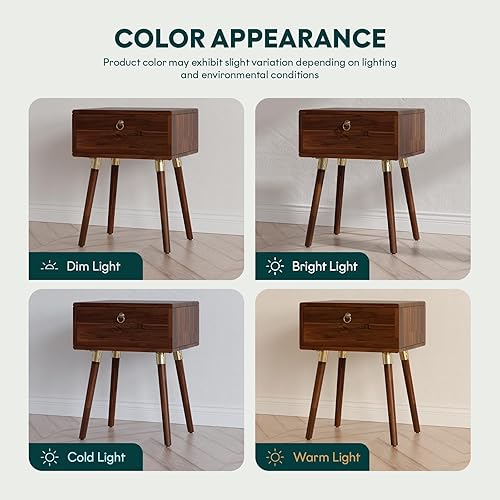 Miniatura 103 de Bme Dinkee - Base de cama de tamaño matrimonial sin cabecera, 15 pulgadas, minimalista y moderna, madera de acacia, 12 listones de madera para