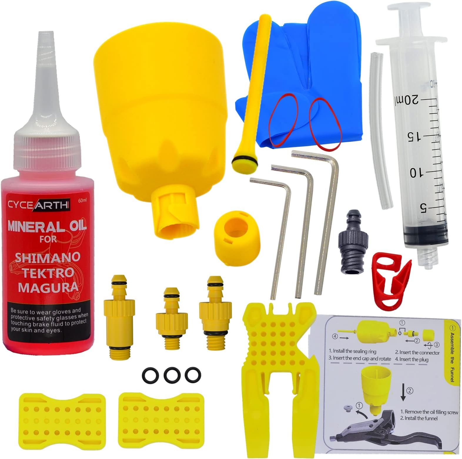 Bicycle Bleed Kit for Shimano Hydraulic Brakes 60ml Mineral Oil Fluid Bleeding Tool