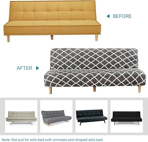 Vista 167 de Funda estampada para futón, fundas elásticas para sofá cama, tamaño matrimonial, individual, queen, sin brazos, fundas protectoras con parte Youmeng