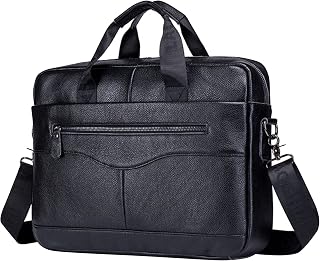 16 Inch Leather Briefcases Laptop Messenger Bags for Men, Office School College Satchel Business Travel Bag