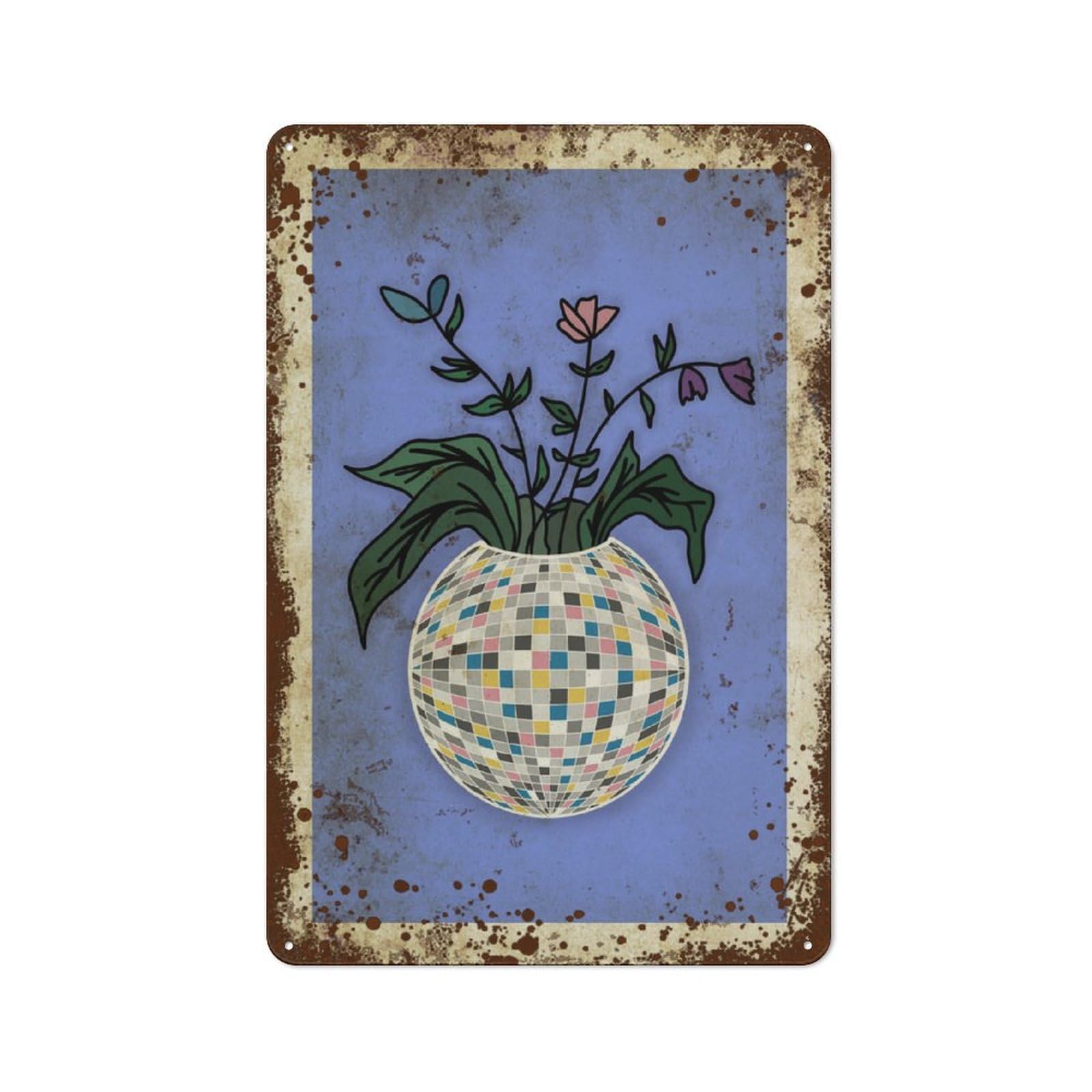 Kwqdozf Style-7 8X12 Inch Flower Vase Art ,Trendy Eclectic Home Decor, Funny Disco Home Wa