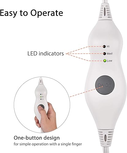 Vista 4 de BYOOTIQUE - Calentador eléctrico de pies con calefacción de 22 x 20 pulgadas, almohadilla de calentamiento rápido, 3 ajustes de temperatura, alivio