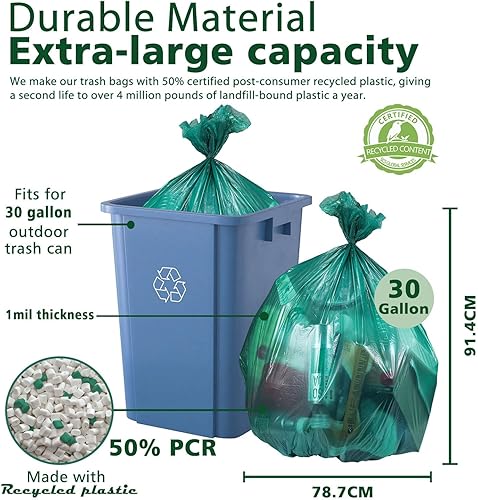 Miniatura 2 de AYOTEE - Bolsas de basura grandes de 30 galones, bolsas de basura grandes de 1 mil de grosor, bolsas de basura de cocina de 30 galones de alto, 50%
