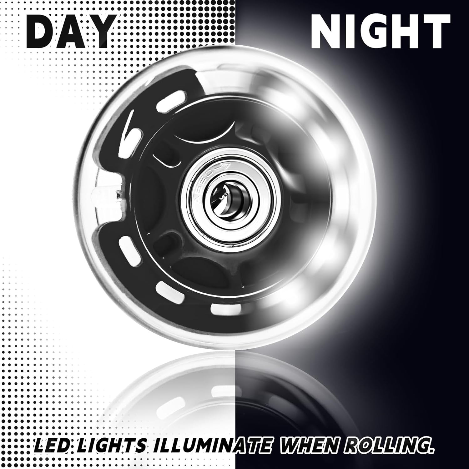 nattork 8-pack inline skates wheels 76mm with bearings for indoor and outdoor replacement - high performance durable wheel for smooth riding upgrades black black 76mm