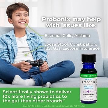 Humarian Advanced Probonix for Kids 30 lbs & Up - High Bioavailability Liquid Probiotics - Superior 8-Strain Probiotic Drops to Fortify Gut Health, Immunity & More - 30-Day Supply, Tasty Grape Flavor