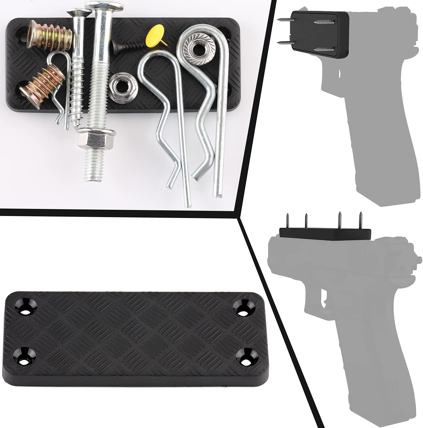 Gun Magnet Mount, Weapon Concealment Magnetic Holders 55-Pound Capacity Magnet Rack with Screw and Adhesive, for Home, Vehicle, Wall, Bedside, Doorway, Desk : Sports & Outdoors