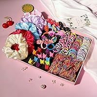 Vista 8 de YANRONG - Juego de accesorios para el cabello - 1189 piezas de lazos para el cabello de colores dulces de nylon, bandas de goma desechables, lazos