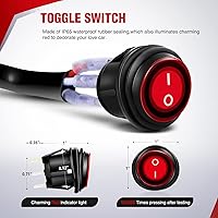 Vista 3 de Nilight Kit de arnés de cableado de barra de luz LED de cobre, 1 cable de 12 AWG resistente 12 V, interruptor de encendido y apagado, fusible