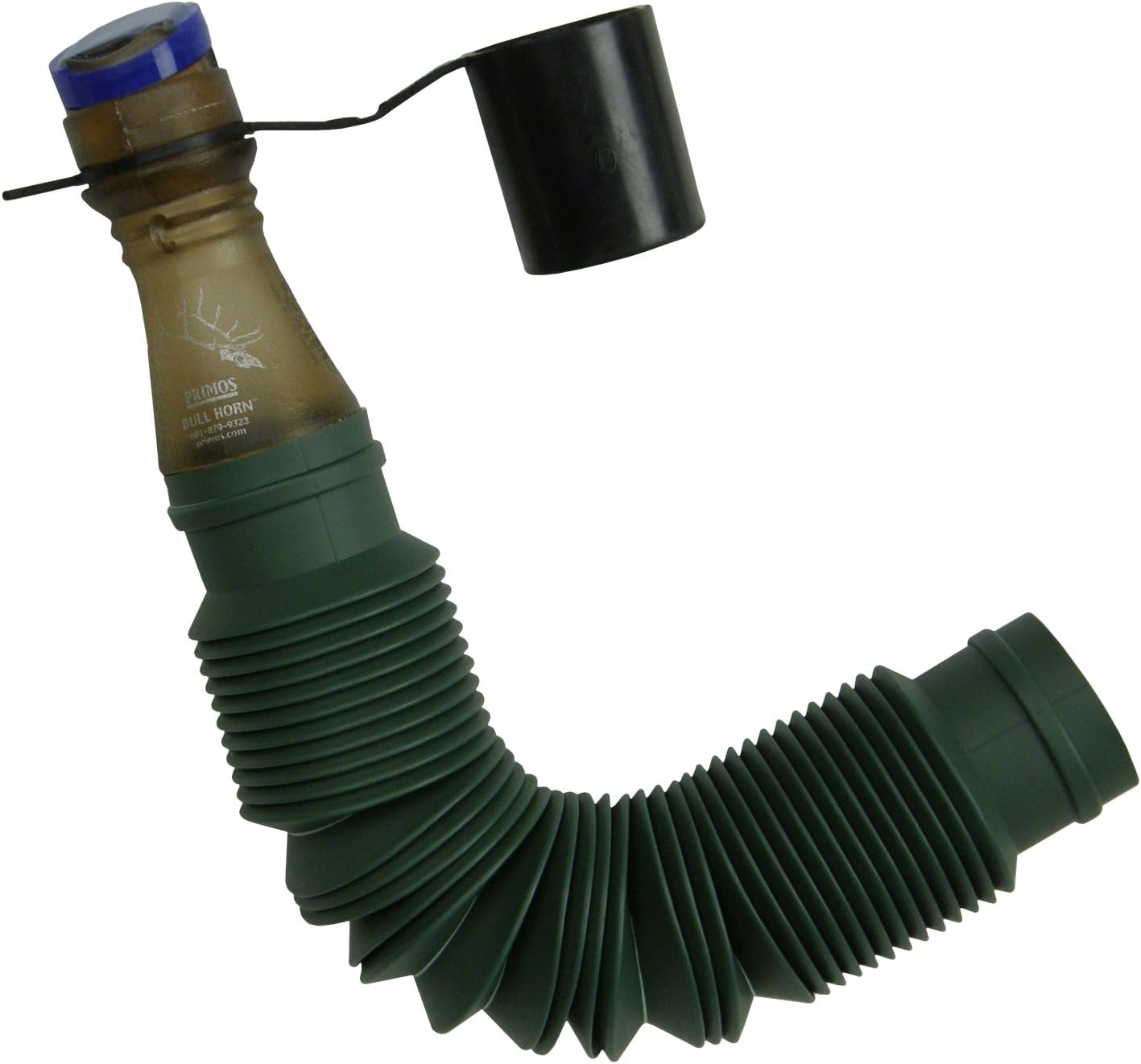 Primos Hunting Unisex's 912 Bull Horn Elk Call Support Shelf with Blue Extends from 7" to 24", with Mouthpiece, Camo Cover 1 Snap-On Reed, One Size