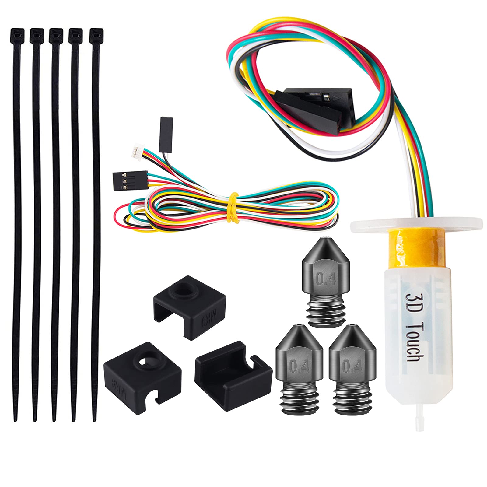 iMetrx 3D Touch V3.2 Kit+1M Extension cables+0.4MM MK8 Steel Nozzles,hot bed Auto Leveling Sensor,for Ender 3 Pro/Ender 5 Pro/CR10 Mainboard 3D Printer Accessories Upgrade