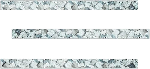 Kantu 2112002 Listello - Azulejo decorativo de cerámica, 1 pulgada, platino, paquete de 3