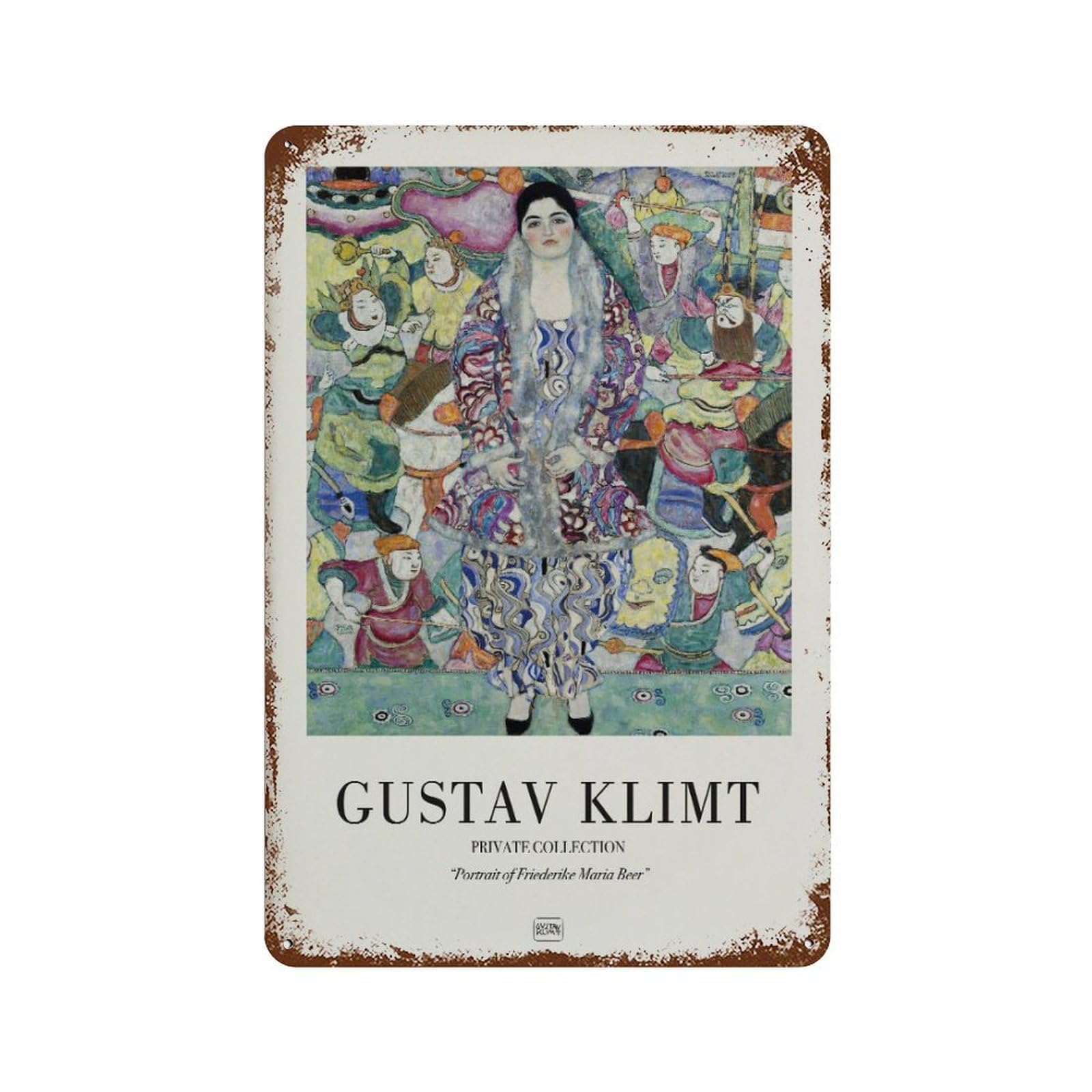 xiaoxiaoshen Gustav Klimt 'portrait of Friederike Maria Beer' Nouveau Wall Decor Art Metal Tin Poster Modern Home Decor Art Home Bar Shop Decorations Vintage Sign 30x20cm