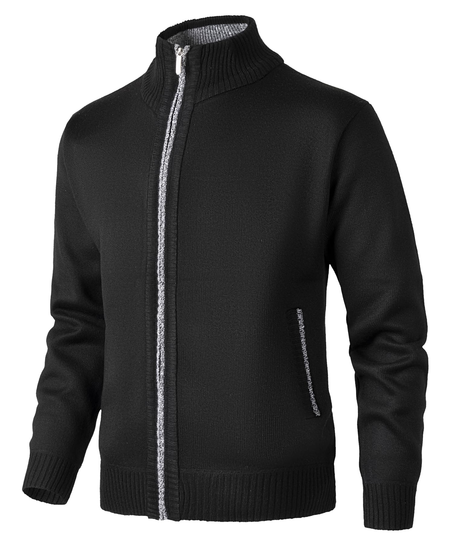 Cárdigan de Punto para Hombre Otoño Invierno Cálido Chaleco de Algodón Casual suéter Grueso con Cremallera