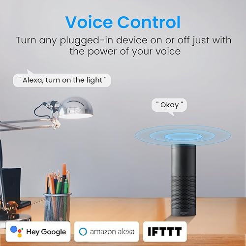 Miniatura 2 de GHome Smart Mini enchufe Wi-Fi, toma Wi-Fi inteligente compatible con Alexa, Google Home e IFTTT, no requiere concentrador, certificado UL, WiFi