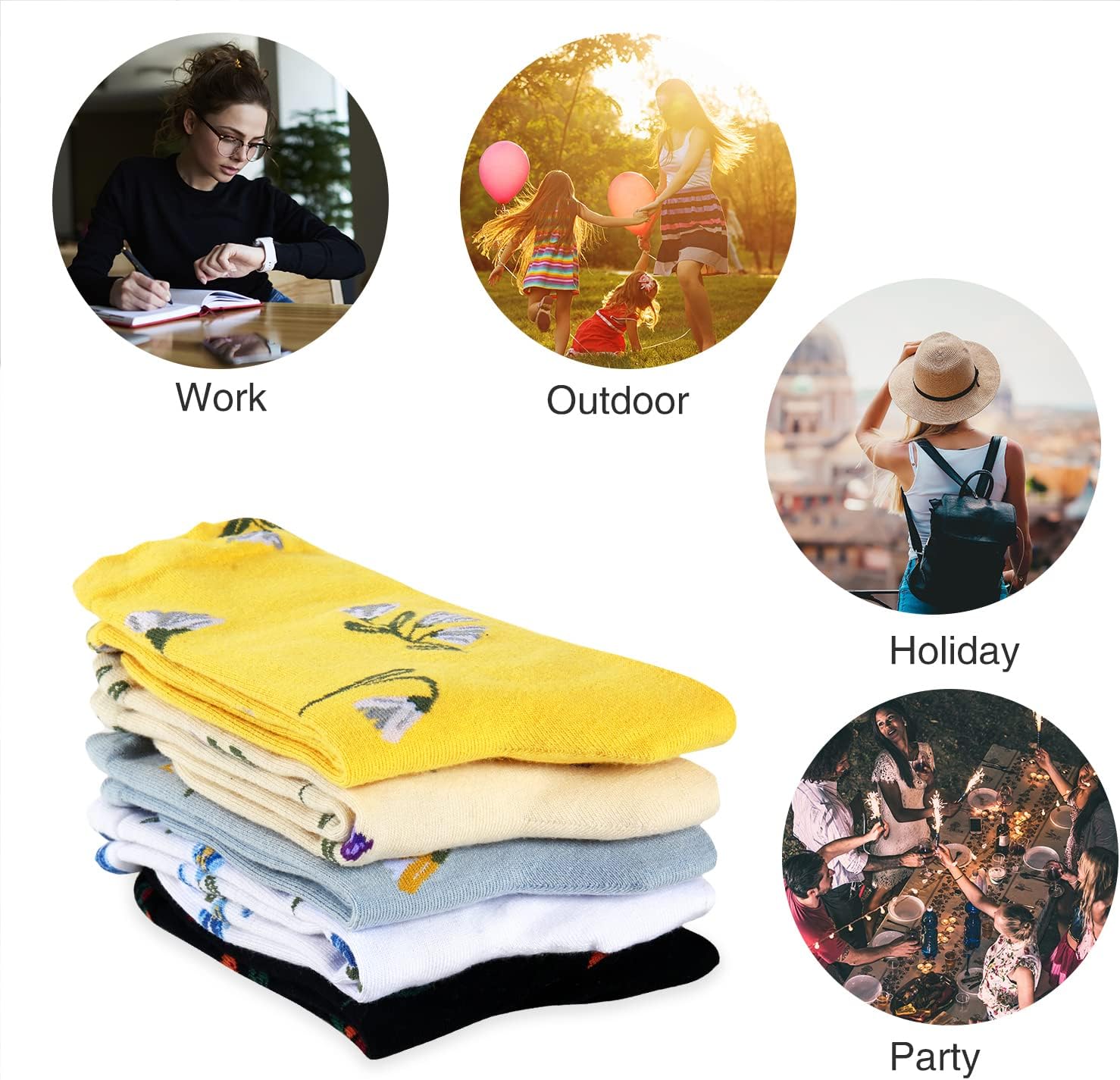 Benefeet Sox Womens Novelty Funny Crew Socks Girls Cute Animal Colorful Floral Patterned Silly Funky Casual Cotton Socks - Image 7