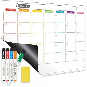 Magnetic Calendar for Refrigerator Dry Erase Fridge Magnet Planner 16.9x13