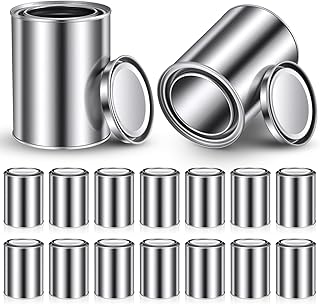Blulu 50 Pcs Bulk Paint Cans with Lids Unlined Empty Metal Paint Bucket Multipurpose Leftover Paints Storage Containers for DIY Crafts Project Adhesives