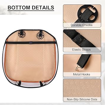 PU Leather Car Bottom Seat Cover Front Car Seat Protection Cover for Most Four-Door Sedan&SUV,Ultra-Luxury Single Seat Cover Without Backrest 1PCS (W 20.8 D 21 T 0.2inch) (3D-Beige)