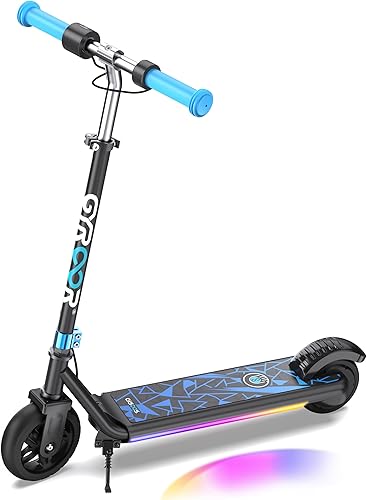 Gyroor H30 Max Scooter eléctrico para niños, pantalla LED, potente motor de 150 W, sistema de freno doble, altura y velocidad ajustables, los