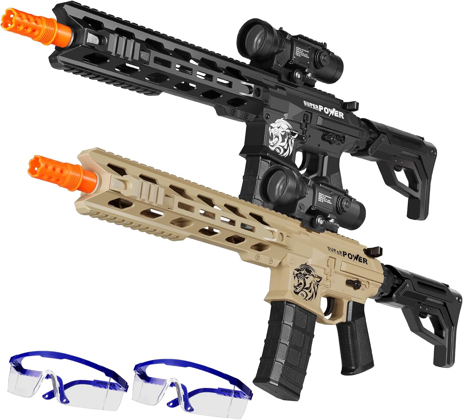 2 Pack Gel Splat Blaster - 31 Inch Big Size - Manual and Full Auto Splatter 12 Orby per Second - 7.4V Modular Rechargeable Battery Powered - for Ages 14+