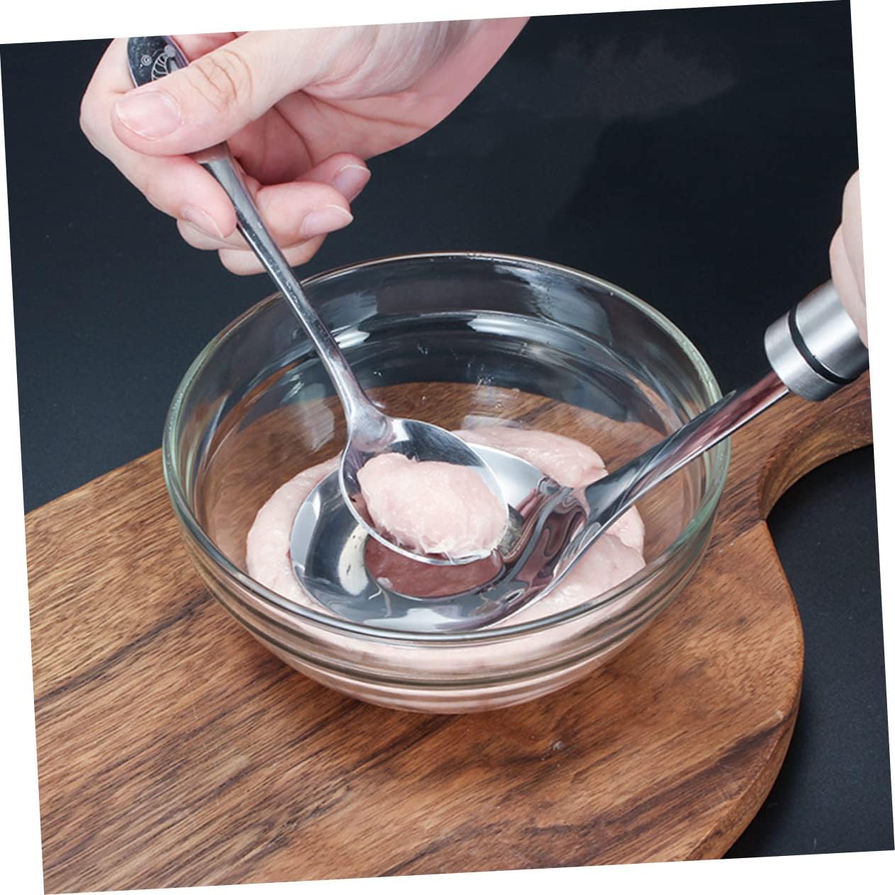 2Pcs Glass Dumpling Bowl Set Multi-Use Meat and Filling Mixing Bowls Dishwasher Safe for Kitchen Prep and Serving