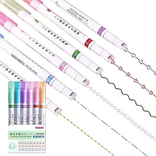 Alvika - Roller Curve Highlighters for Scrapbooking | Writing & Drawing Essentials - Set of 6