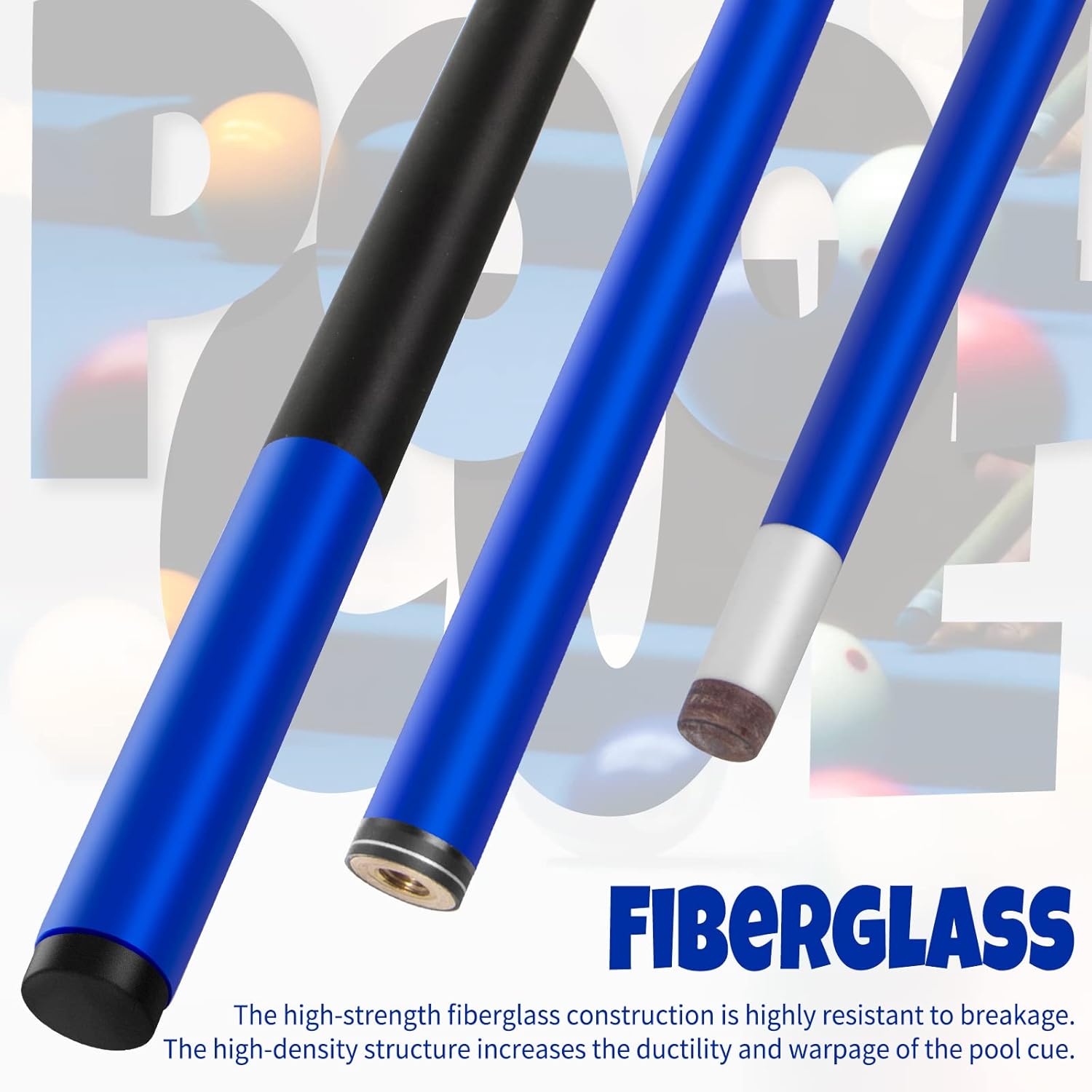 Kmise Pool Stick Set of 2 Professional Billiard Pool Cue Stick 18,19,20 Oz Pool Stick-Made of Fiberglass Graphite Composite(Blue Green) : Sports & Outdoors