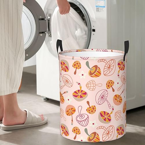 Miniatura 50 de Butterfly Laundry Hamper Large Collapsible Laundry Baskets with Handles Easy Carry Round Storage Basket Dirty Clothes Hamper Blanket Basket for