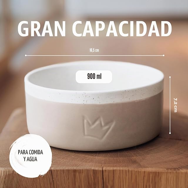 Foto 2 de 6 de Rudelkönig Comedero Cerámica Perro - Cuenco Antideslizante 900 ml