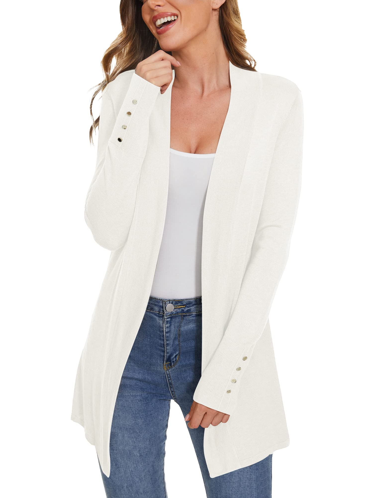 Cardigan for Women Dressy Casual Long Sleeve Open Front Knit Cardigan Sweaters