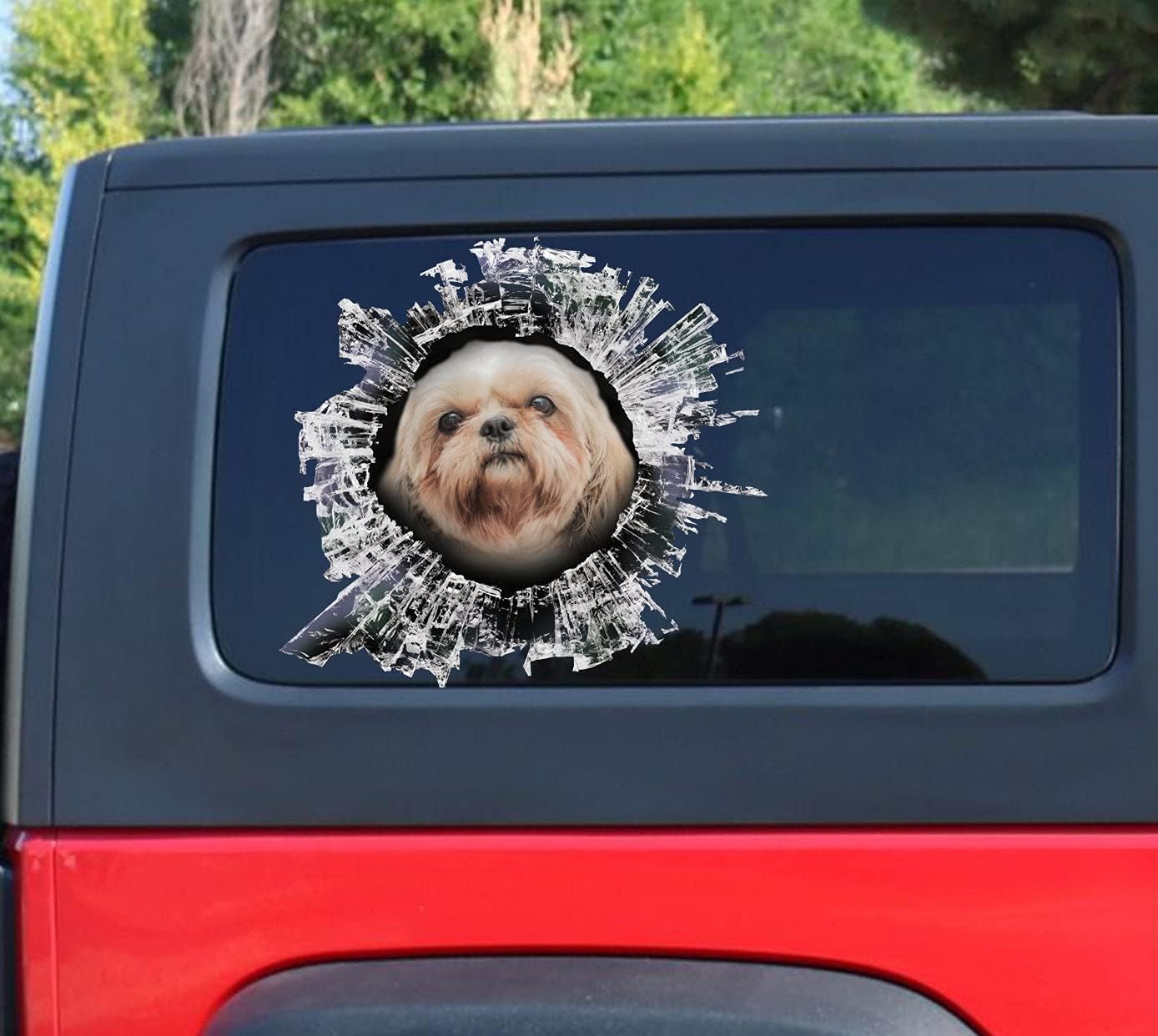 Dog Window Sticker, car Sticker, Light Brown Dog car Decal, Funny Sticker, Cute Pet Car Gift, Dog Decal, Cute Decal, Animal Decal, Pet Car Decal, Pet Vinyl Sticker Decal.