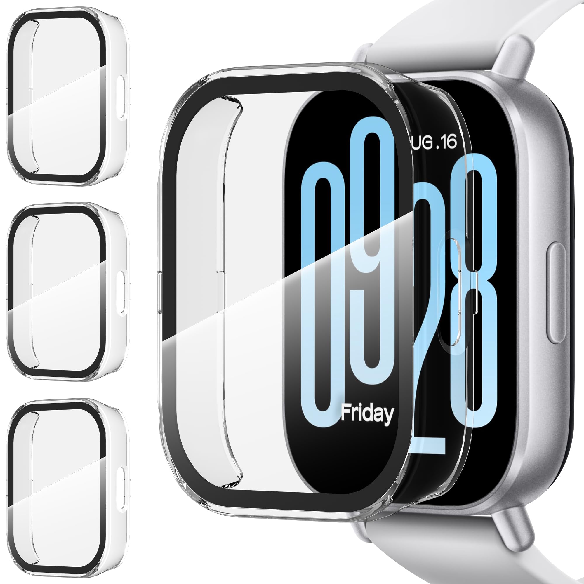 Protection ecran Redmi Watch 5 Active avec coque polycarbonate rigide transparente - 8