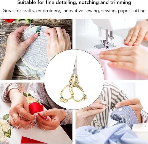 Miniatura 2 de Focket Tijeras de manualidades, tijeras de bordado de 4.9 pulgadas, tijeras de costura de acero inoxidable con caja de almacenamiento fina, tijeras