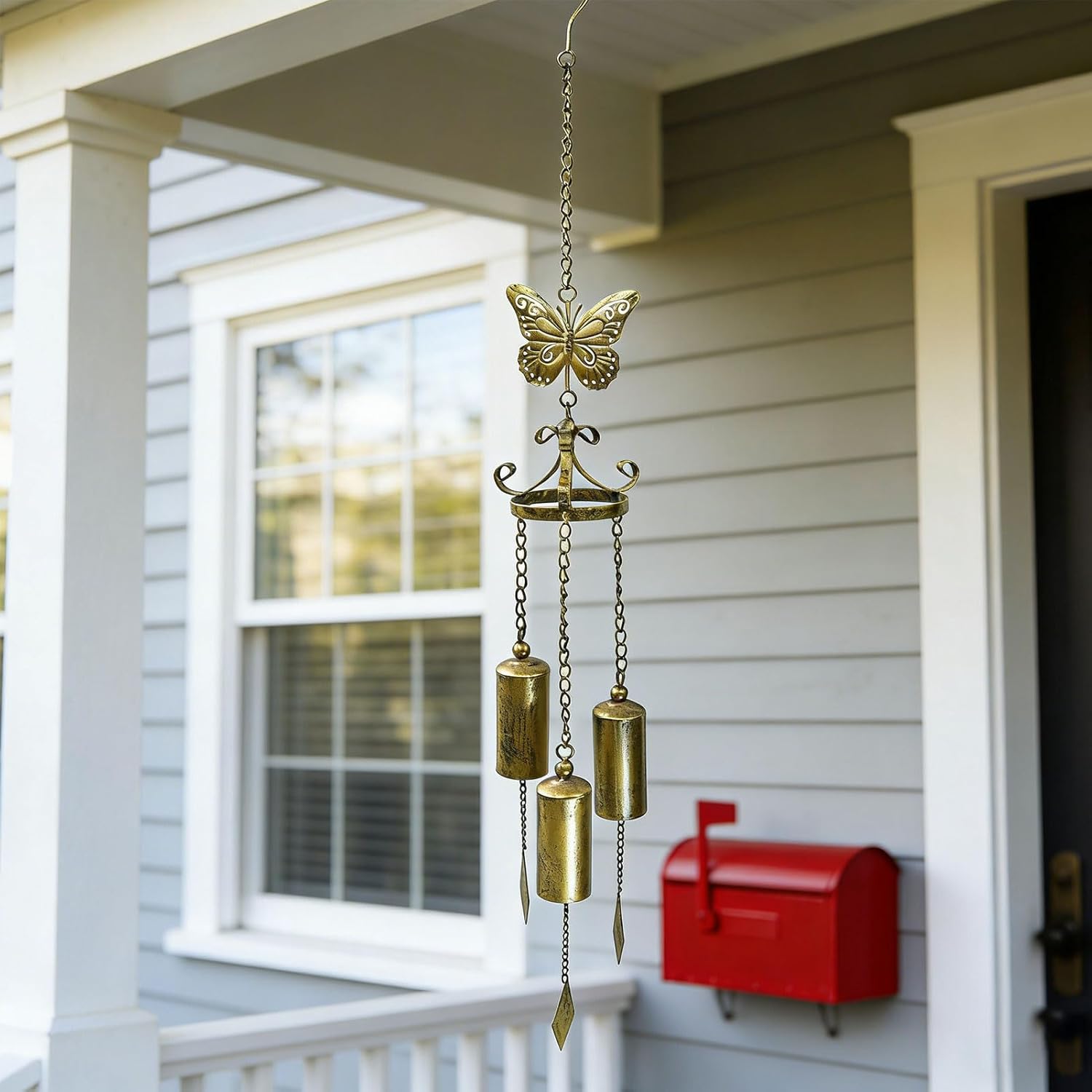 Outdoor Wind Chimes, Butterfly Wind Chimes, cast Iron Craft. for Terrace Garden Decoration, Home Gifts.