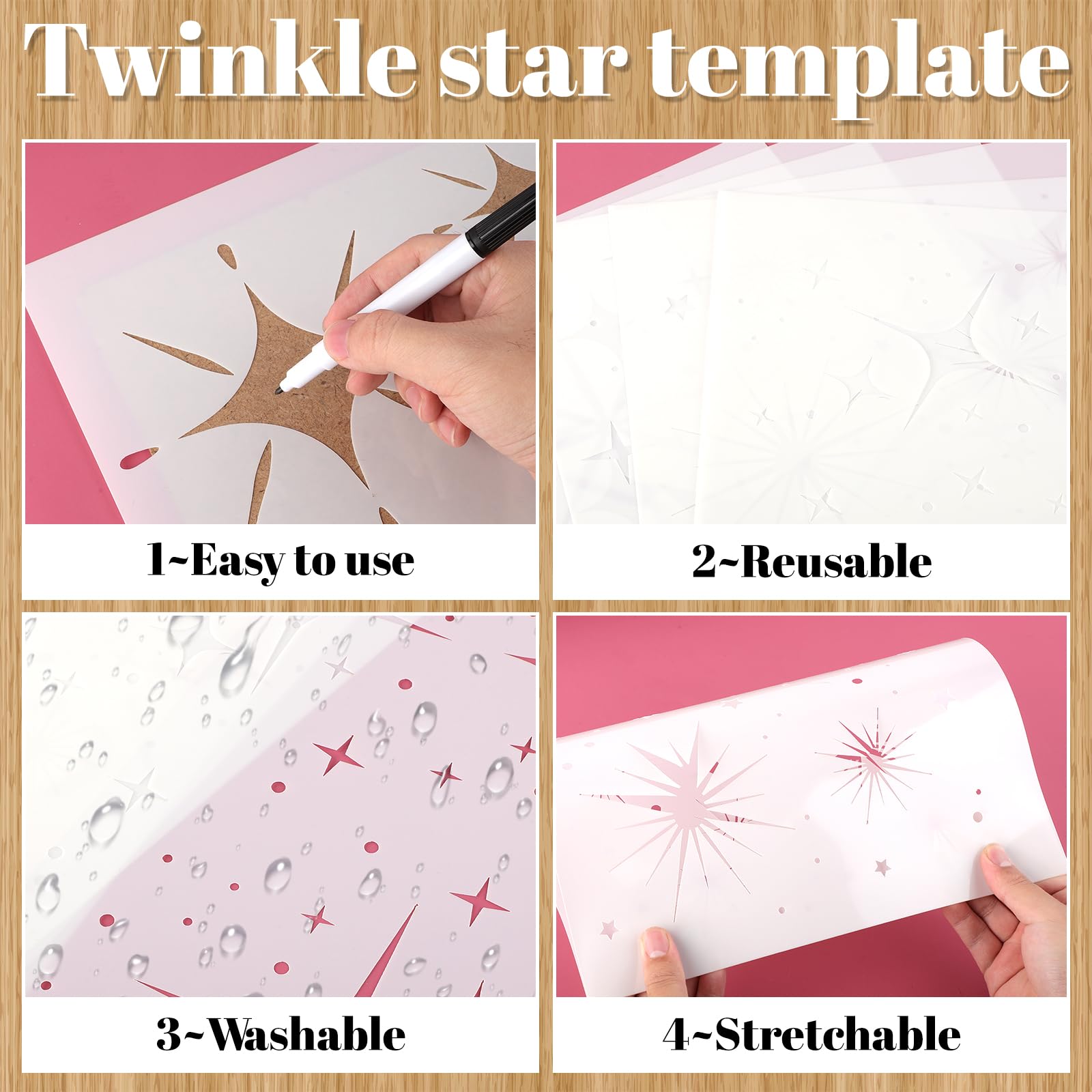 6pcs Twinkle Star Stencils - Image 3