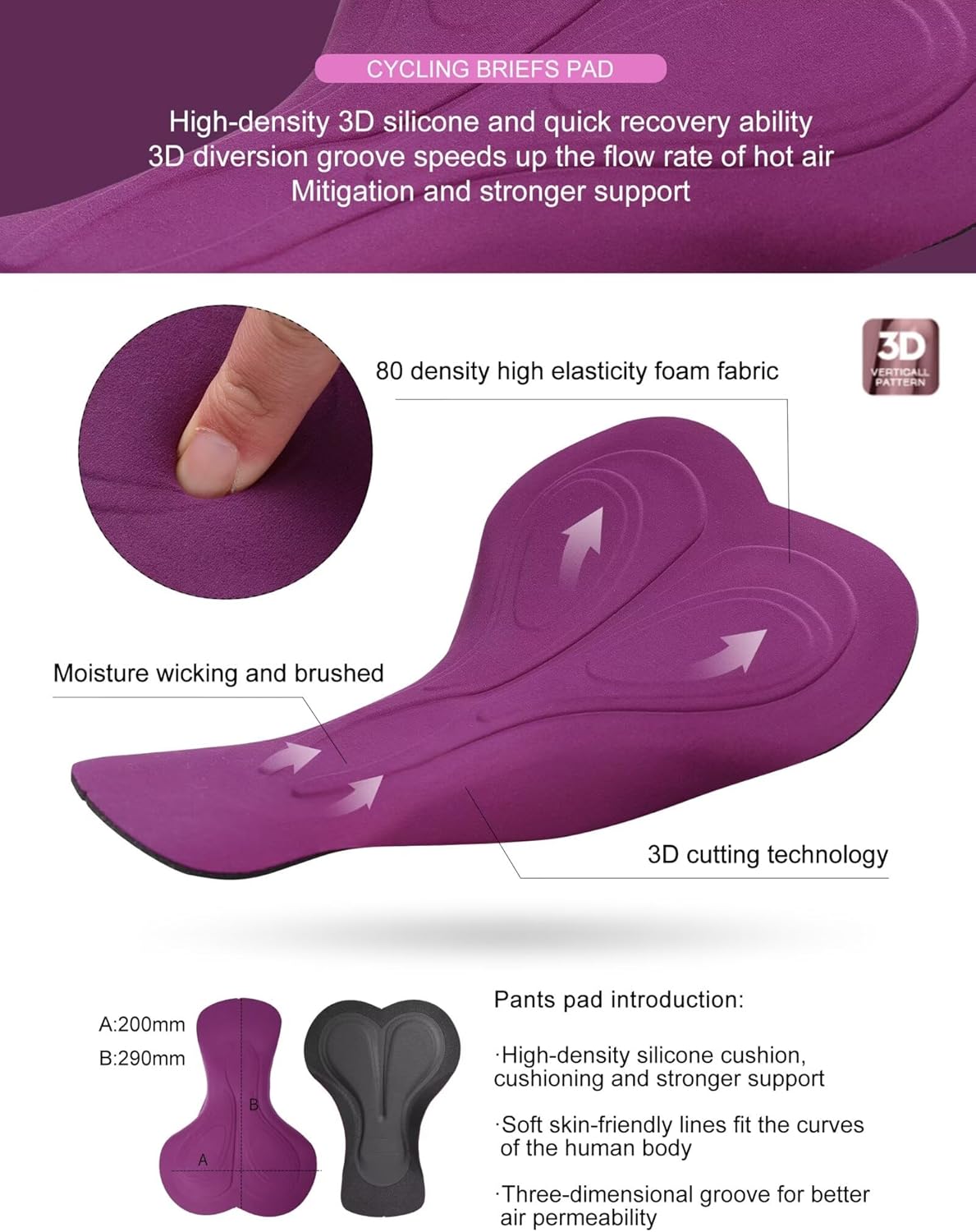 INBIKE Padded Bike Shorts Women Cycling Shorts with Pocket Biking Shorts for Spinning Road Bike MTB Black - Image 3