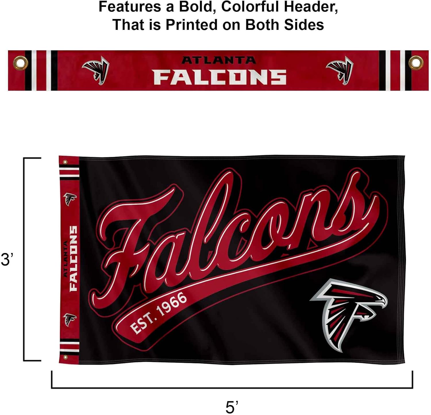 Atlanta Falcons Script Logo Premium Flag - Image 2