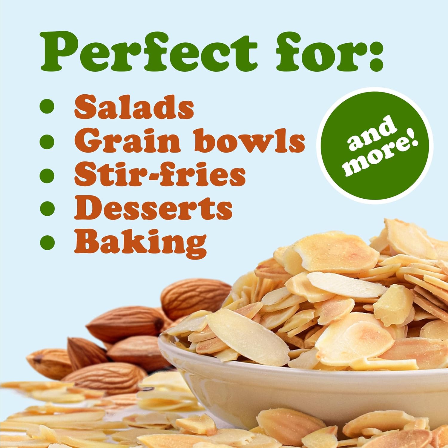 Food to Live Dry Roasted Blanched Sliced Almonds with Himalayan Salt, 3 Pounds – Perfectly Oven Toasted for Maximum Flavor, Lightly salted, No Oil Added, Perfect for Cooking, Baking and Snacking, Vegan, Kosher, Bulk