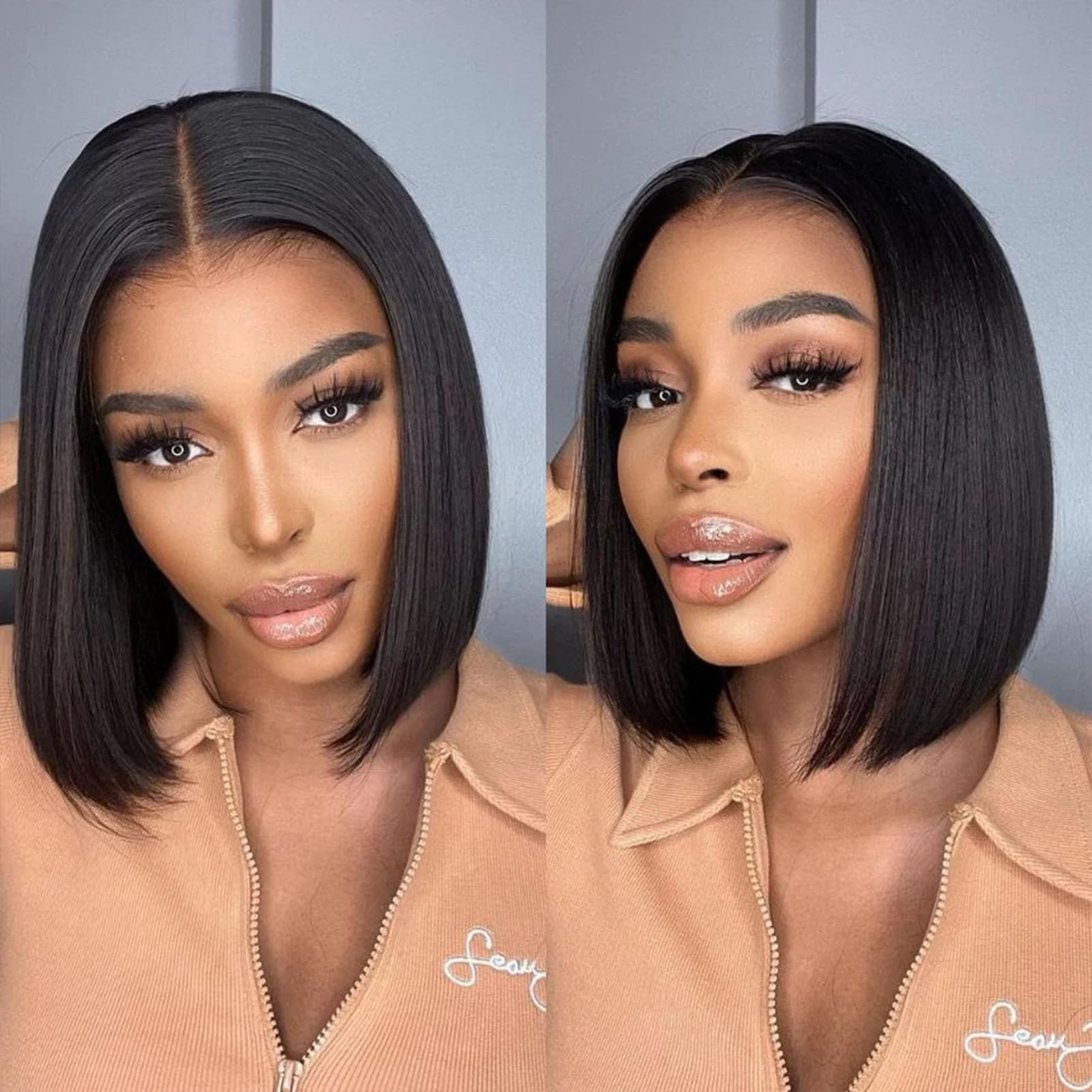 WOWANGEL 5x5 Short Bob True Glueless Wear and Go Wigs SKINLIKE Real HD Lace Closure Wig