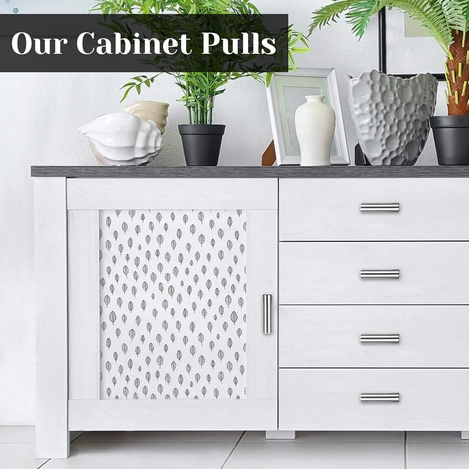 55 Pack Brushed Cabinet Knobs, 2 Inch Silver Cabinet Pulls, Stainless Steel Single Hole Drawer Handles for Kitchen Cabinets Dressers Wardrobes