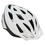Schwinn Thrasher Helmet for Adults, White, Size 58-62 cm for Riders Ages 14+, Lightweight Microshell, Adjustable Dial and Straps, Interior Padding, 20 Air Vents, Removable Visor, Adult Bike Helmet