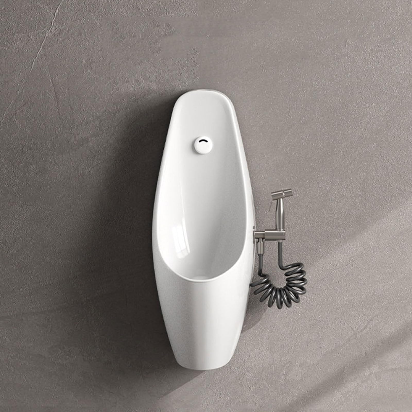 Keramik Wandmontiertes Urinal für Männer, Automatischer Sensor-Spülung Urinal mit Sprühdüse zur Reinigung, Platzsparende für Modernes Badezimmer, Gewerbe | Built-in sensor
