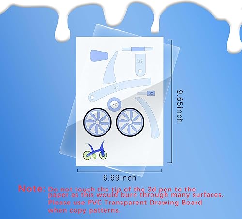 Miniatura 3 de Plantillas para bolígrafos 3D, 20 hojas, 40 patrones, plantillas de papel de dibujo 3D, con un tablero de dibujo de PVC transparente reutilizable,