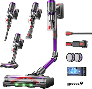 GIDGIMO professional X Circlio Aspiradora Sin Cable 58000Pa/600W/75Min, Escoba Aspiradora sin Cable de 1.6L, Pantalla LED Inteligente, Aspirador Antienredo para Suelos, Alfombras y Pelo de Mascotas