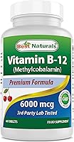 Vista 11 de Best Naturals Vitamina B-12 como metilcobalamina (metil B12), 6000 mcg 60 comprimidos sublinguales (60 unidades (paquete de 2))