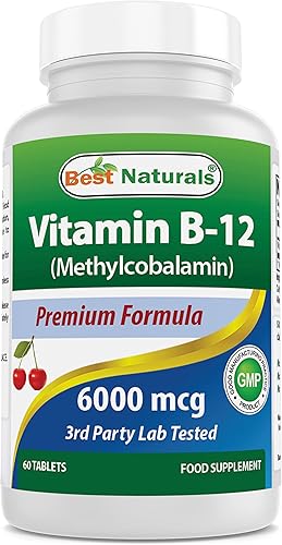 Miniatura 10 de Best Naturals Vitamina B-12 como metilcobalamina (metil B12), 6000 mcg 120 comprimidos sublinguales (120 unidades (paquete de 2))