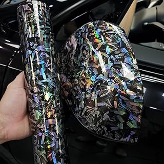 YOLOCKEY Chrome Black Forged Gloss Carbon Fiber Car Vinyl Wrap Roll Air Release Adhesive Film Decal Sheet DIY Decor