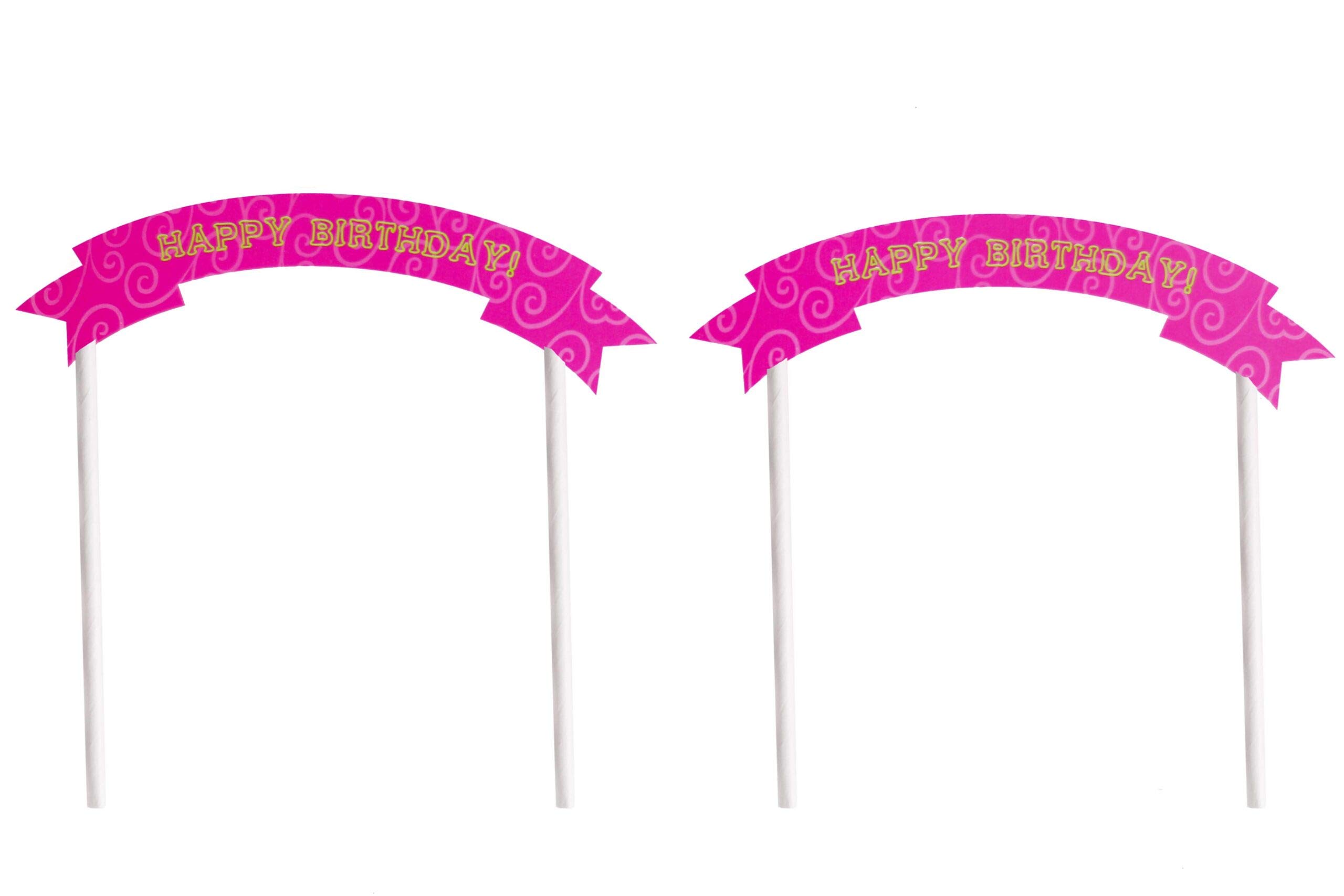 Wanna Party Cake Toppers Set - 5 Pc, Pink