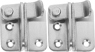 TEHAUX Door Chain Lock Heavy Duty Cabinet Door Locks Door, Thickened Gate Sliding Barn Door Lock Stainless Steel Flip for Barn Door (2pcs, Sliver) Sliding Door Locks Stainless Steel Bolts