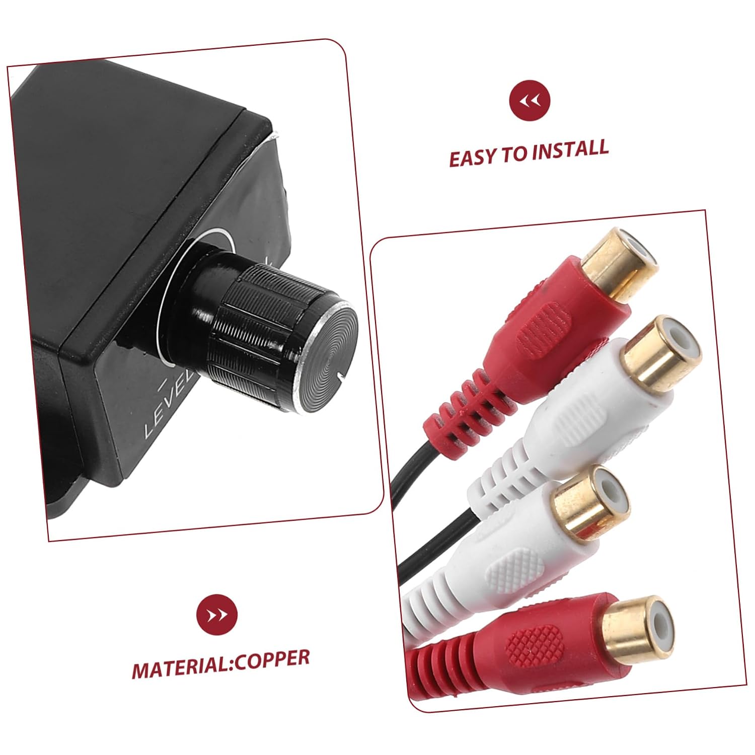 Bass Knob Car Audio Amplifier RCA Remote Volume Controller with Dual Inputs Outputs Compact Design for Easy Use Cars and Motorcycles Versatile Compatibility